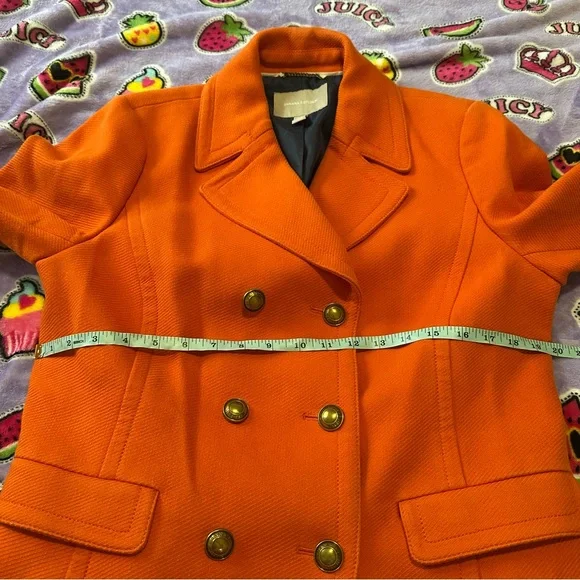 Orange Preppy Banana Republic Large Womens Gold Buttons Autumn Business Casual - Picture 6 of 9